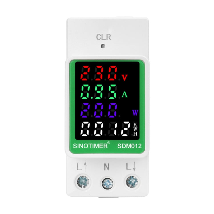 SINOTIMER DIN Rail AC Digital Display Current Voltage Power Electricity Multi-Function Tester, Model: SDM012-2