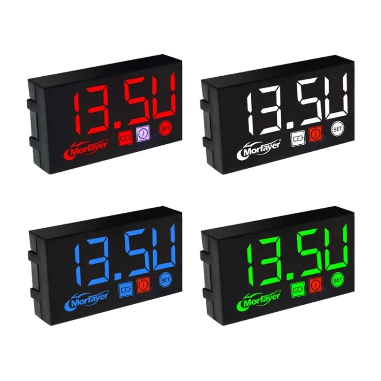 Compact LED Digital Display Time Voltmeter, Specification: 3 in 1 Red