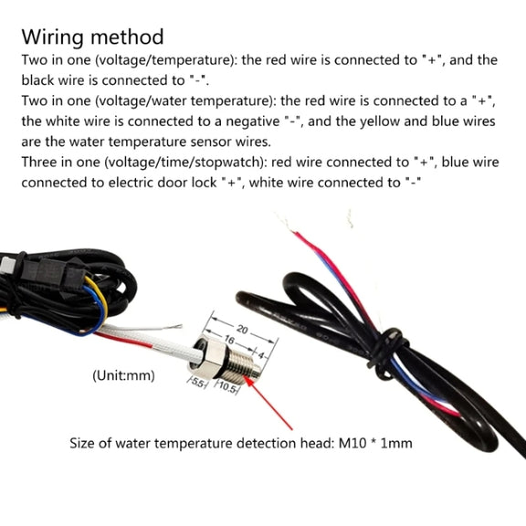 Compact LED Digital Display Time Voltmeter, Specification: 2 in 1 Water Temperature Red