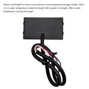 Compact LED Digital Display Time Voltmeter, Specification: 2 in 1 Water Temperature White