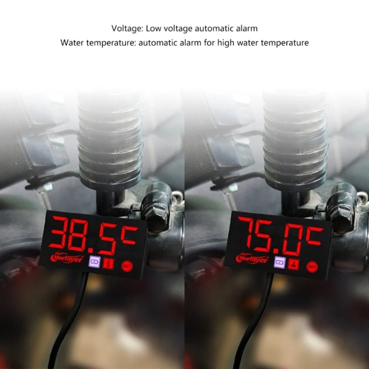 Compact LED Digital Display Time Voltmeter, Specification: 2 in 1 Temperature Blue