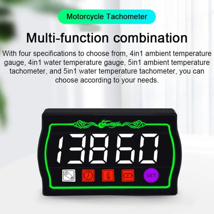 4 in 1 Water Temperature Meter Morfayer Locomotive Intelligent Multi-function Tachometer