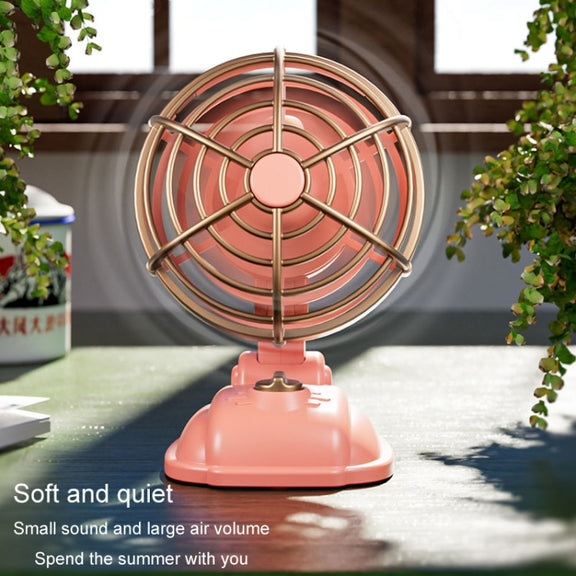 Mini Office Desktop Silent Electrical Fan Desktop Outdoor USB Retro Fan(Green)