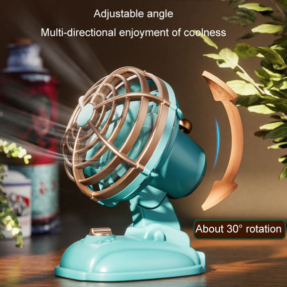 Mini Office Desktop Silent Electrical Fan Desktop Outdoor USB Retro Fan(Green)