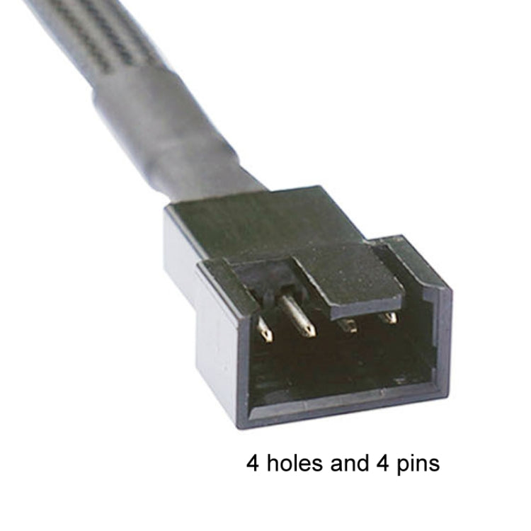 0.27m Computer PWM Temperature Control Cooling Fan Extension Cable Chassis HUB Connector(1 In 1)