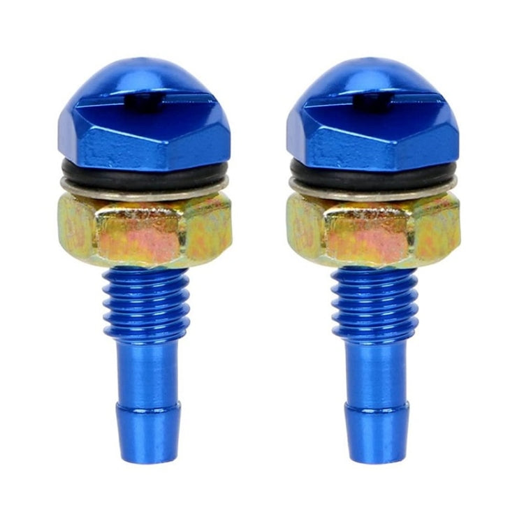 2pcs /Set Automotive Glass Washer Sprayer Aluminum Cap Nozzle(Blue)