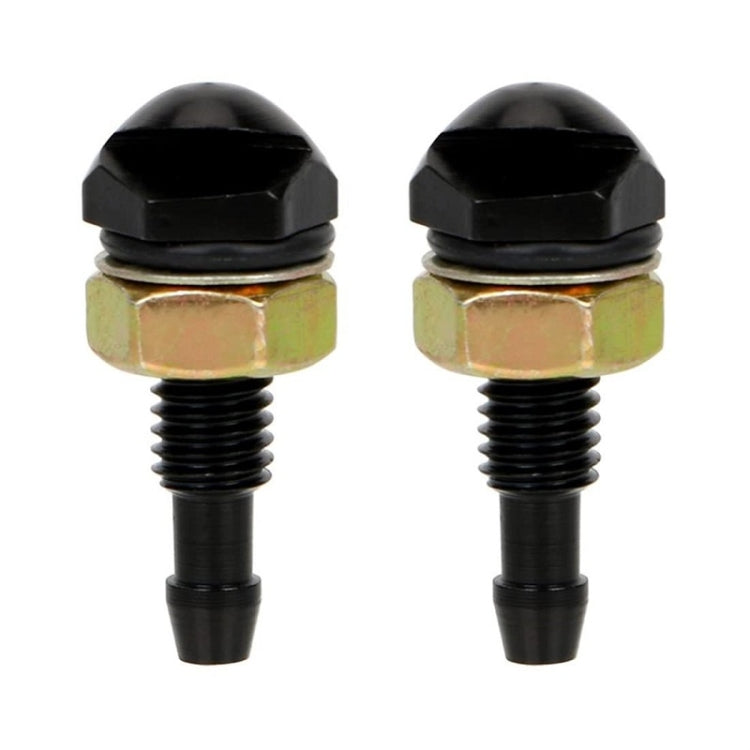 2pcs /Set Automotive Glass Washer Sprayer Aluminum Cap Nozzle(Black)