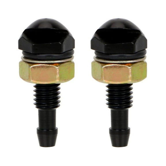 2pcs /Set Automotive Glass Washer Sprayer Aluminum Cap Nozzle(Black)
