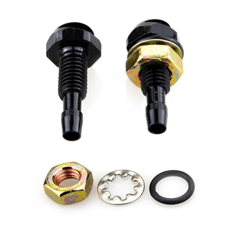 2pcs /Set Automotive Glass Washer Sprayer Aluminum Cap Nozzle(Black)