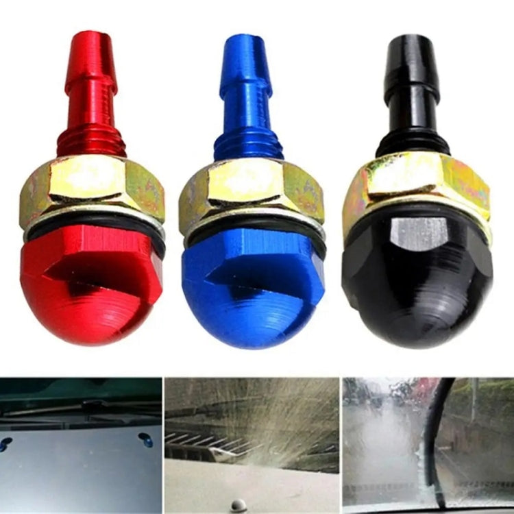 2pcs /Set Automotive Glass Washer Sprayer Aluminum Cap Nozzle(Black)
