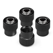 4pcs /Set Skeleton Car Tire Universal Aluminum Valve Cap(Black)