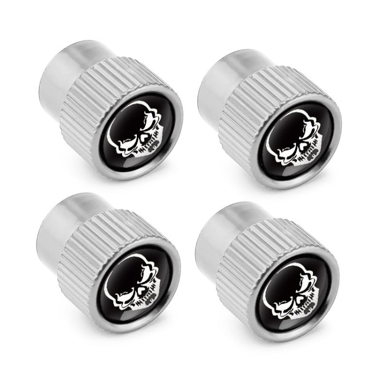 4pcs /Set Skeleton Car Tire Universal Aluminum Valve Cap(Silver)