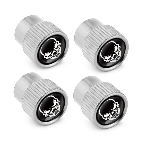 4pcs /Set Skeleton Car Tire Universal Aluminum Valve Cap(Silver)