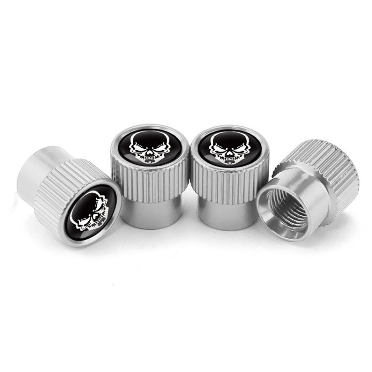 4pcs /Set Skeleton Car Tire Universal Aluminum Valve Cap(Silver)