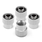 4pcs /Set Skeleton Car Tire Universal Aluminum Valve Cap(Silver)