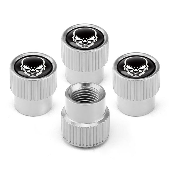 4pcs /Set Skeleton Car Tire Universal Aluminum Valve Cap(Silver)