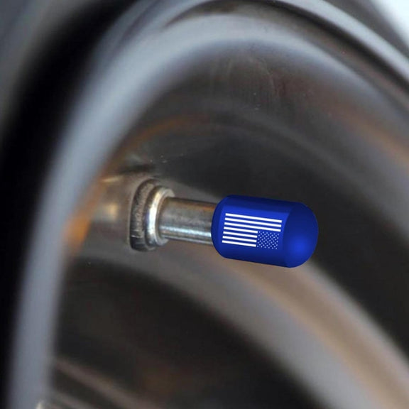 4pcs /Set Car Tire Capsule Aluminum Alloy Screw Dustproof Valves(Blue)