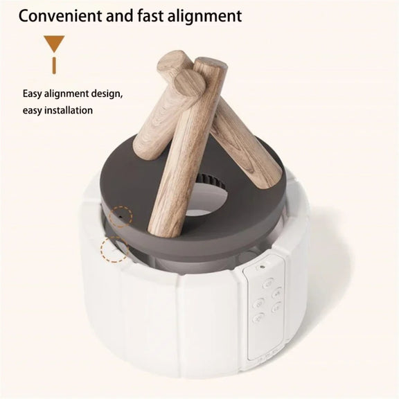 Bonfire Shaped Remote Control Aroma Diffuser Desktop Flame Humidifier, Color: Black