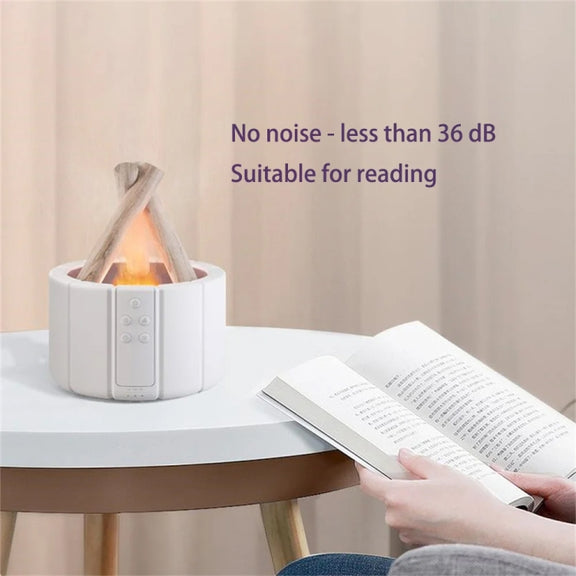 Bonfire Shaped Remote Control Aroma Diffuser Desktop Flame Humidifier, Color: Colorful White