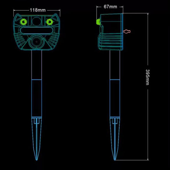 Outdoor Solar Animal Driving Device Ultrasonic Water-resistant Infrared Sensor