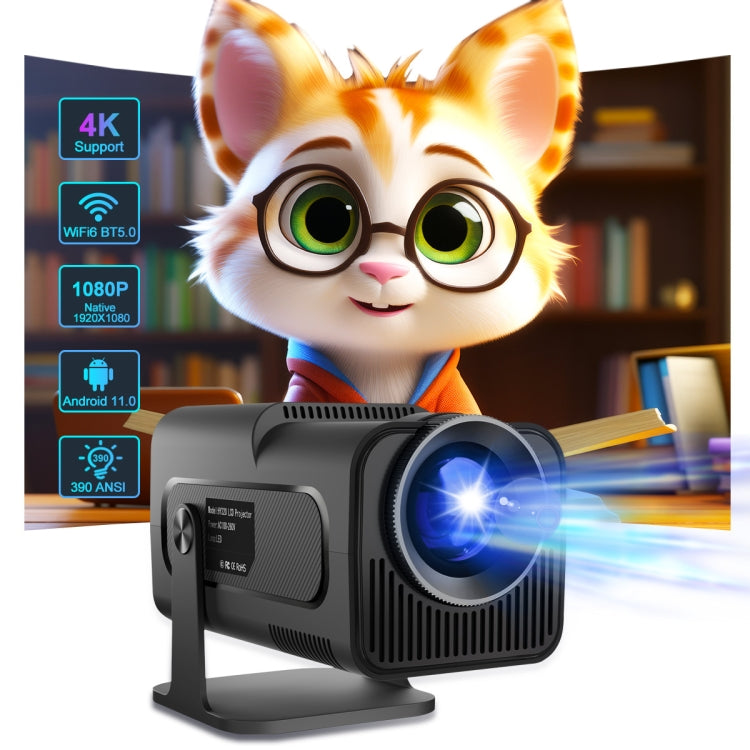 HY320 1080P 390ANSI 4K Android 11 Projector With Wifi 6 Bluetooth 5.0 Support Miracast / Airplay / DLNA US Plug