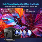 HY320 1080P 390ANSI 4K Android 11 Projector With Wifi 6 Bluetooth 5.0 Support Miracast / Airplay / DLNA US Plug