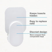 Plug-In Refillable Fly Trap For Flies, Moths, Gnats, And Other Flying Insects With 2 Glue Cards EU Plug(White)