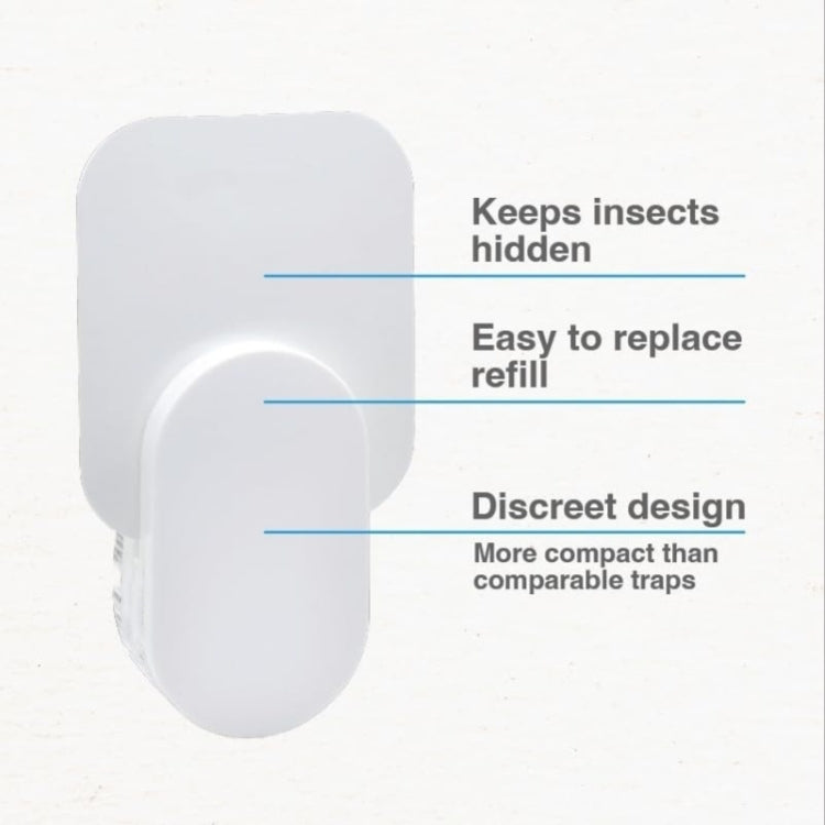 Plug-In Refillable Fly Trap For Flies, Moths, Gnats, And Other Flying Insects With 2 Glue Cards US Plug(White)
