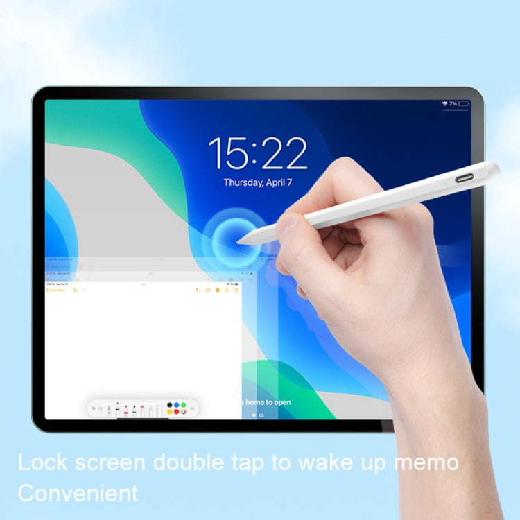 Fast Charge+Touch Switch+Bluetooth Function Anti-false Touch Capacitive Pen for iPad 2018 or Later(White)