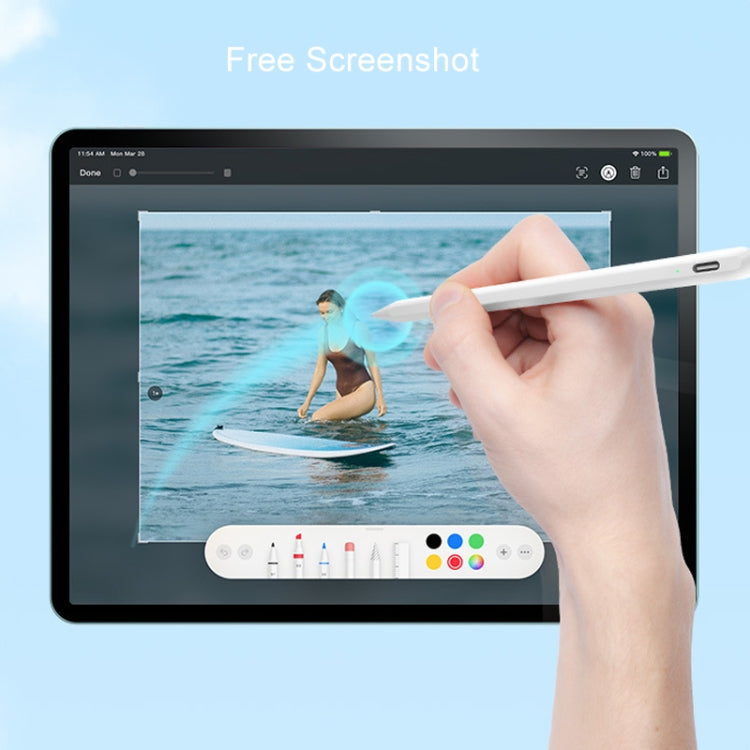 Fast Charge+Touch Switch+Bluetooth Function Anti-false Touch Capacitive Pen for iPad 2018 or Later(Black)