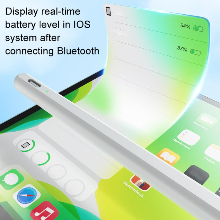 Fast Charge+Touch Switch+Bluetooth Function Anti-false Touch Capacitive Pen for iPad 2018 or Later(White)
