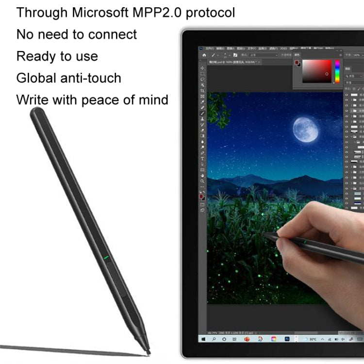 For Microsoft Surface 4096 Pressure Sensitive MPP2.0 Anti-false Touch Pressure Sensitive Capacitive Pen(Silver)