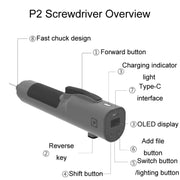 Xiaodong P2 Electrical Screwdriver Mobile Phone Repair Tool With Electronic Torque Brake, Version: Standard