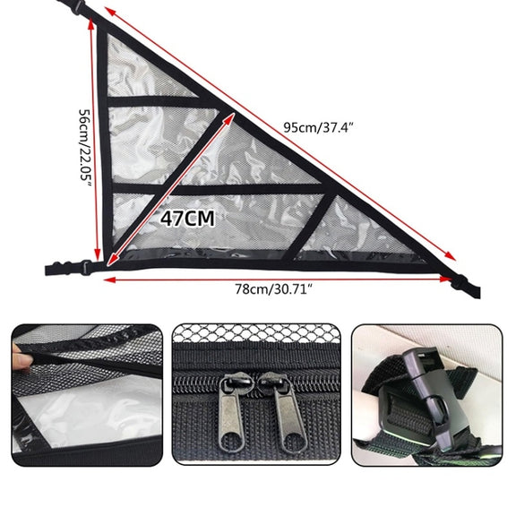 SUV Ceiling Storage Net Car Roof Mesh Storage Bag Suitable For 3-handle Models, Specification: Transparent PVC+Reinforcement Webbing