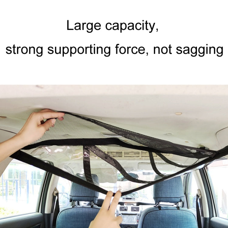 SUV Ceiling Storage Net Car Roof Mesh Storage Bag Suitable For 3-handle Models, Specification: Transparent PVC+Reinforcement Webbing