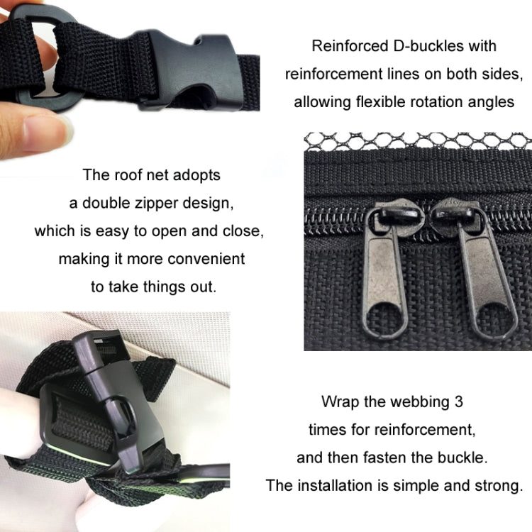 SUV Ceiling Storage Net Car Roof Mesh Storage Bag Suitable For 3-handle Models, Specification: Transparent PVC+Reinforcement Webbing