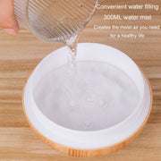 LED Light Aromatherapy Diffuser Home Small Vase Quiet Humidifier Aromatherapy Diffuser 2 In 1(Dark Wood)