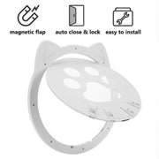 Pet Screen Door Two Way Access Magnetic Closing Cat Door Pet Products(White)