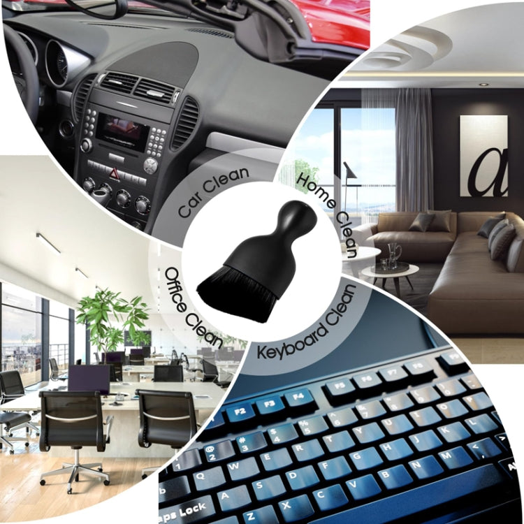 2pcs Car Interior Cleaning Brush Air Outlet Gap Dust Removal Brush, Color: Protective Case Black