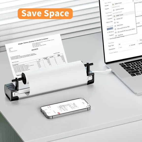 Phomemo 2 Rolls Letter Thermal Paper Use With M08F Printer Holder For M832/M833/M834/M835/P831/Q302 Printer