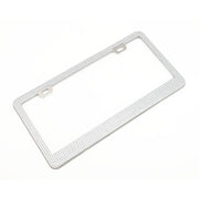 US Standard Stainless Steel License Plate Modified Frame With Diamonds, Color: Square Hole White Diamond