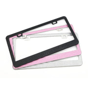US Standard Stainless Steel License Plate Modified Frame With Diamonds, Color: Round Hole Black Diamond