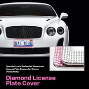 US Standard Stainless Steel License Plate Modified Frame With Diamonds, Color: Round Hole White Diamond