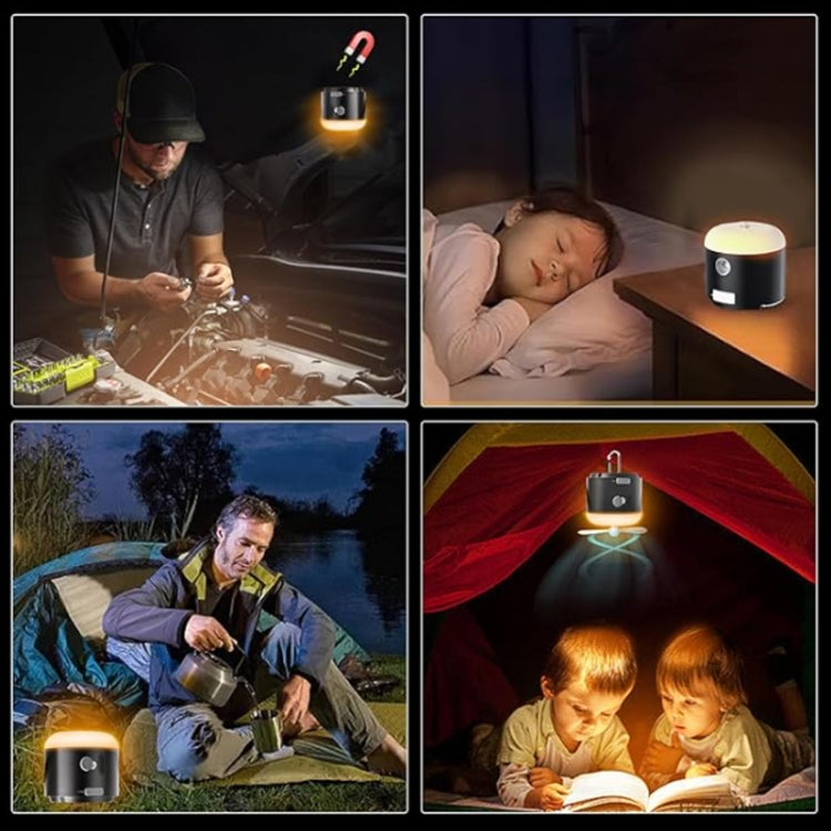 Outdoor Camping Tent Hanging Ambient Light Magnetic Spray Humidification Fan(Khaki)
