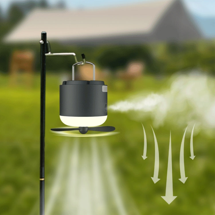 Outdoor Camping Tent Hanging Ambient Light Magnetic Spray Humidification Fan(White)