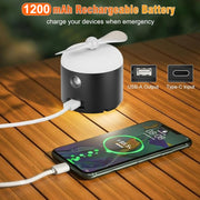 Outdoor Camping Tent Hanging Ambient Light Magnetic Spray Humidification Fan(White)