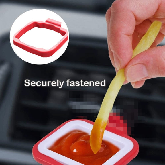 2 in 1 Car Fries Sauce Rack Air Vent Storage Box(Gray White)