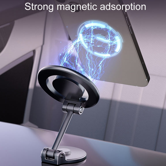 D33 Magnetic Folding Car Phone Holder Rotatable Dashboard Stick-On Navigation Stand