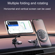 D33 Magnetic Folding Car Phone Holder Rotatable Dashboard Stick-On Navigation Stand