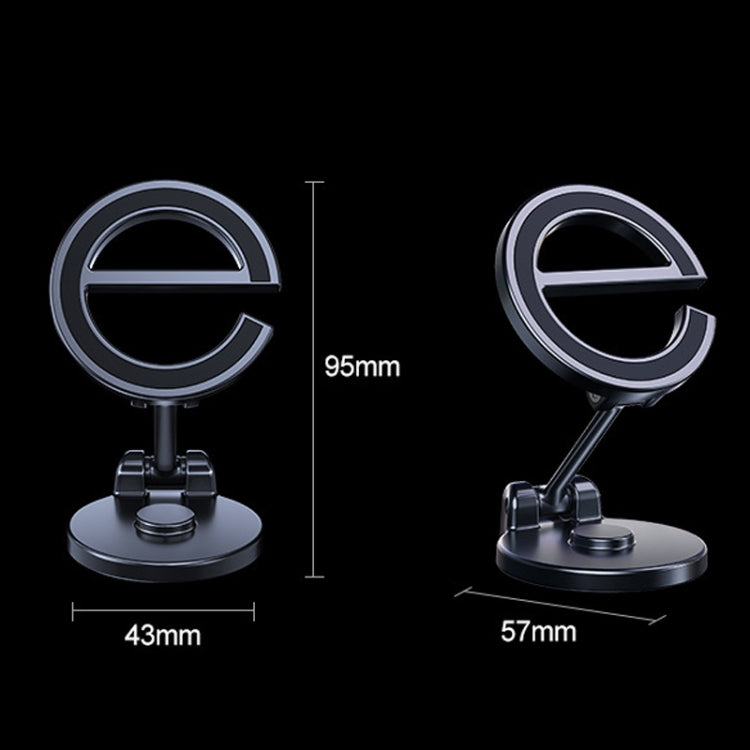 D38 Letter E Magnetic Folding Car Phone Holder Rotatable Dashboard Stick-On Navigation Stand